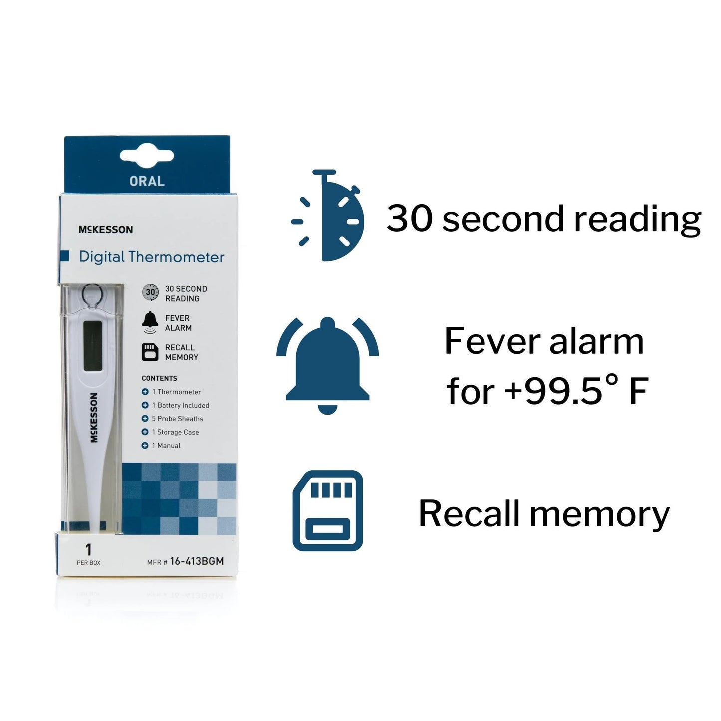 Digital Thermometer Kit - Rapid, Accurate Temperature Results, 1 Ct