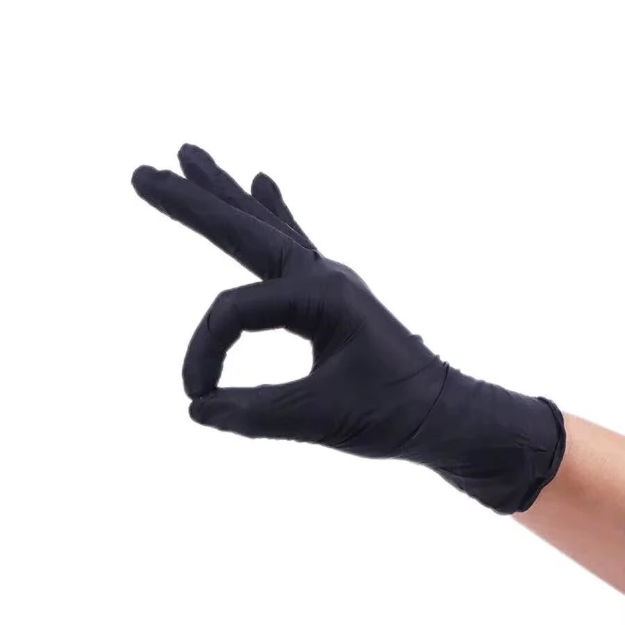 20Pcs Multifunctional Disposable PVC Black Nitrile Gloves, Perfect for Car Repair, Food Prep, Hair Dyeing & More