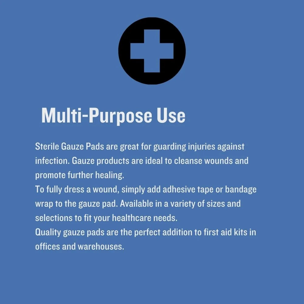 3"X3" Gauze Pads Cotton Latex-Free Sterile - 12 Ply - 100 Pads/Box (4 Boxes) (MS-42130)