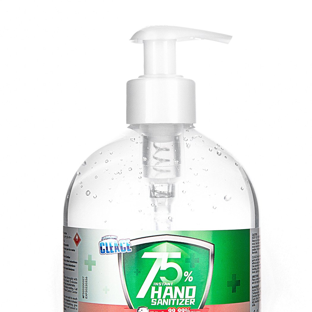 Cleace Hand Sanitiser Instant Gel Wash 75% Alcohol 99% Anti Bacterial 500mL