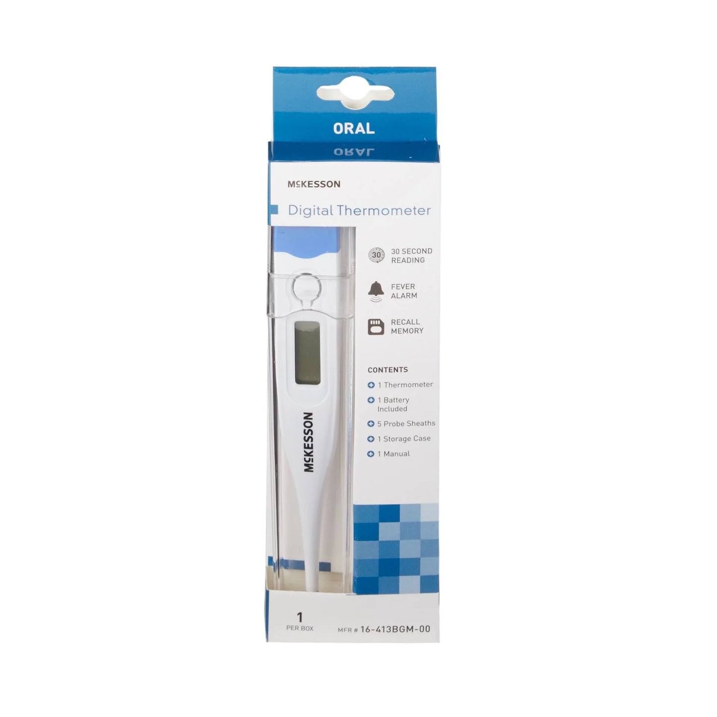 Digital Thermometer Kit for Adults and Kids, Oral Probe - Handheld, 25 Ct