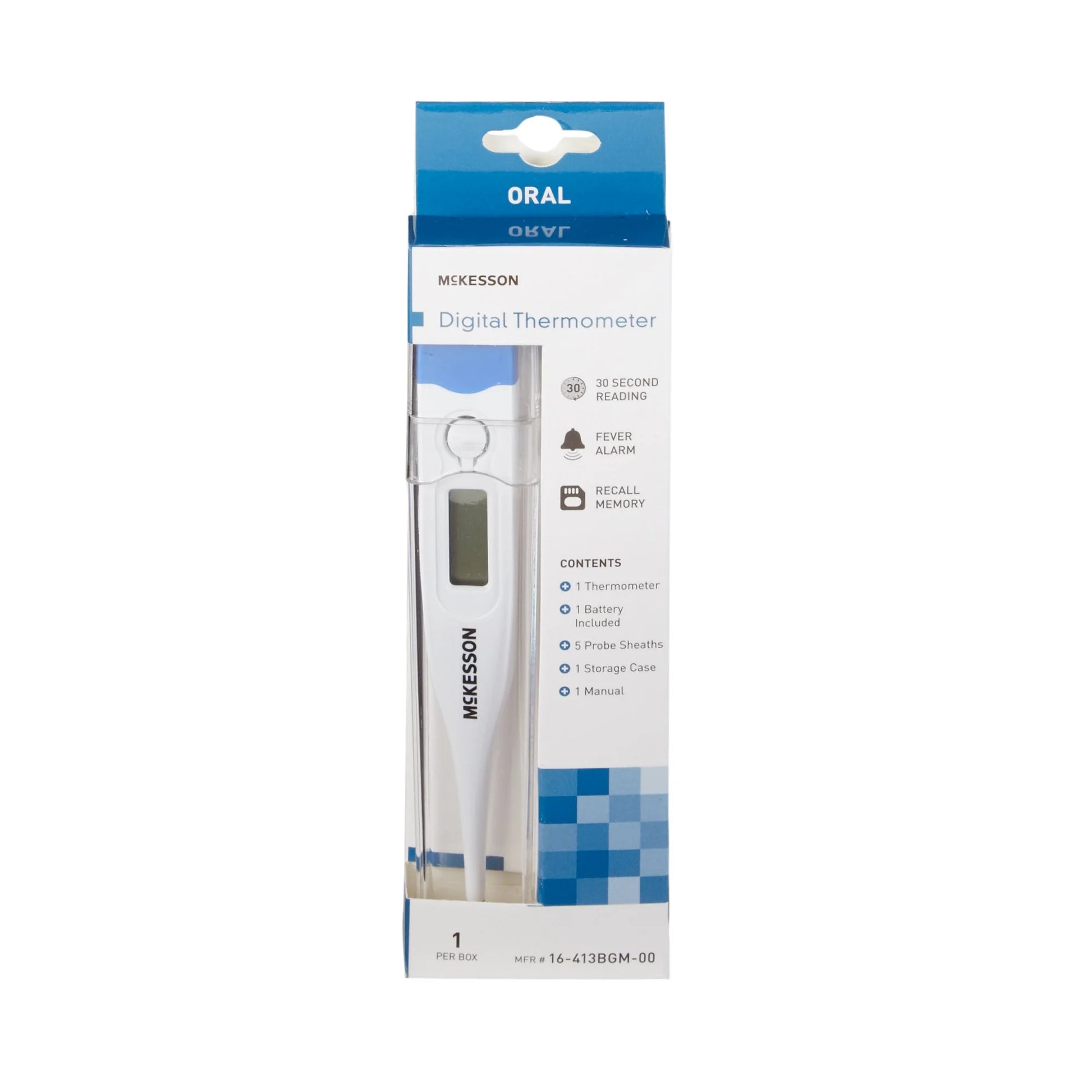 Digital Thermometer Kit for Adults and Kids, Oral Probe - Handheld, 25 Ct