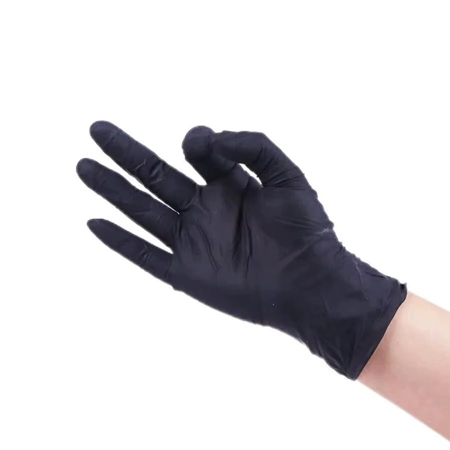 20Pcs Multifunctional Disposable PVC Black Nitrile Gloves, Perfect for Car Repair, Food Prep, Hair Dyeing & More
