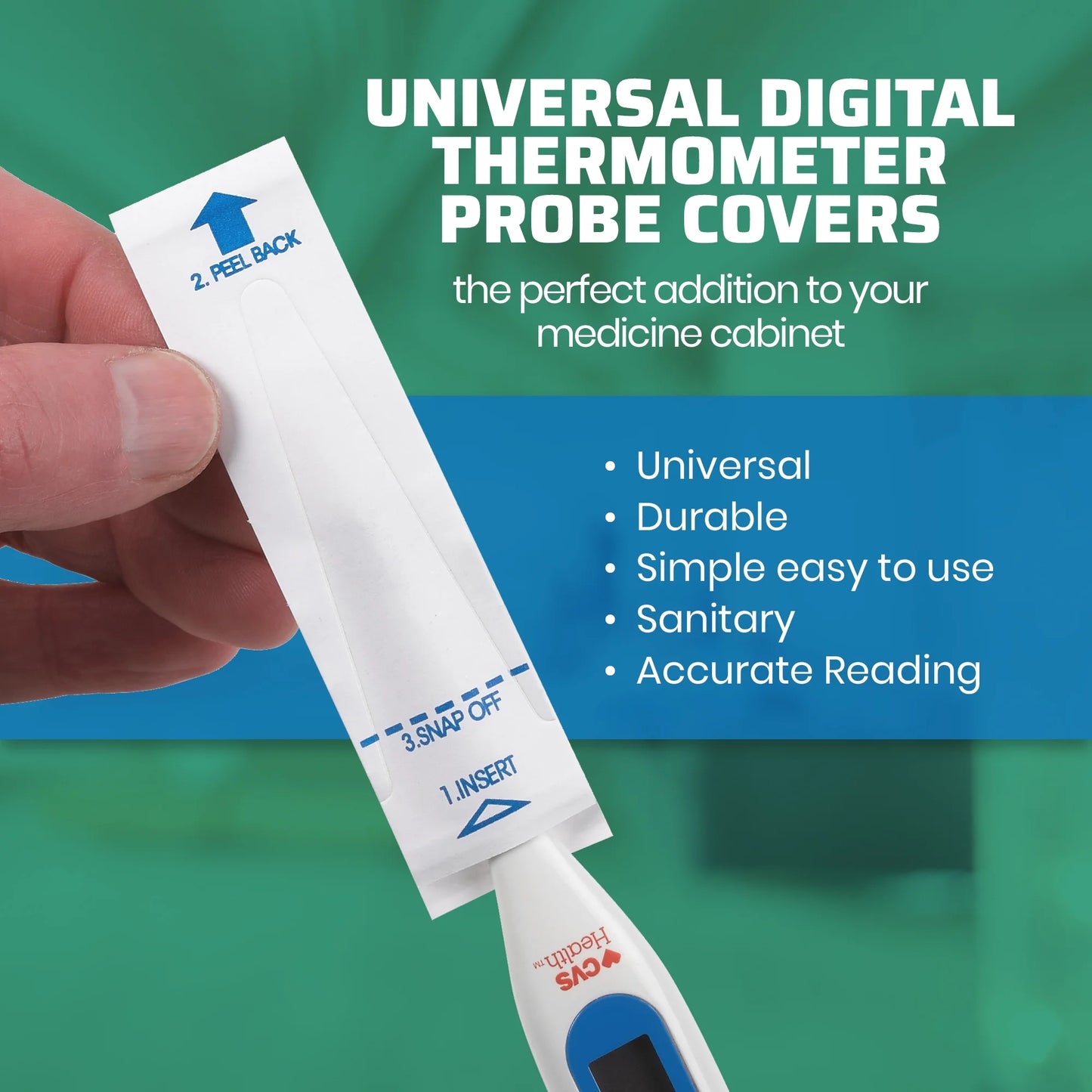 Digital Thermometer Disposable Probe Covers for Adult, 100 Count