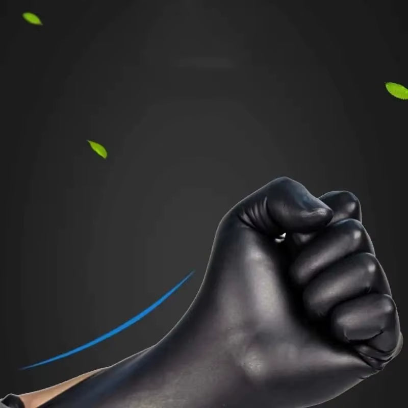 20Pcs Multifunctional Disposable PVC Black Nitrile Gloves, Perfect for Car Repair, Food Prep, Hair Dyeing & More