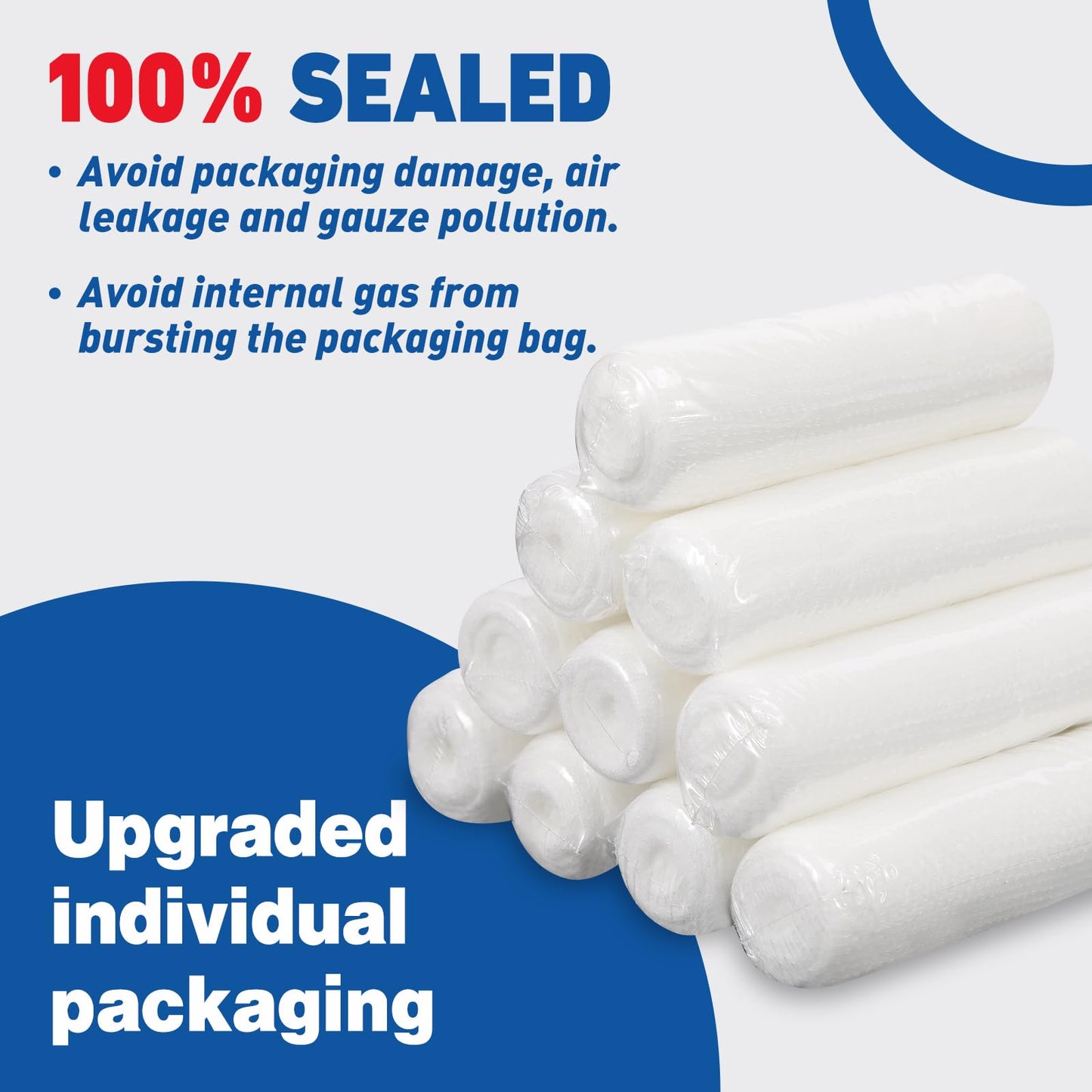 AZEN 100 Pack Gauze Rolls Bandages, 3 in x 4.1 Yards, First Aid Supplies & Premium Medical Supplies, Bandage Wrap Vet Wrap
