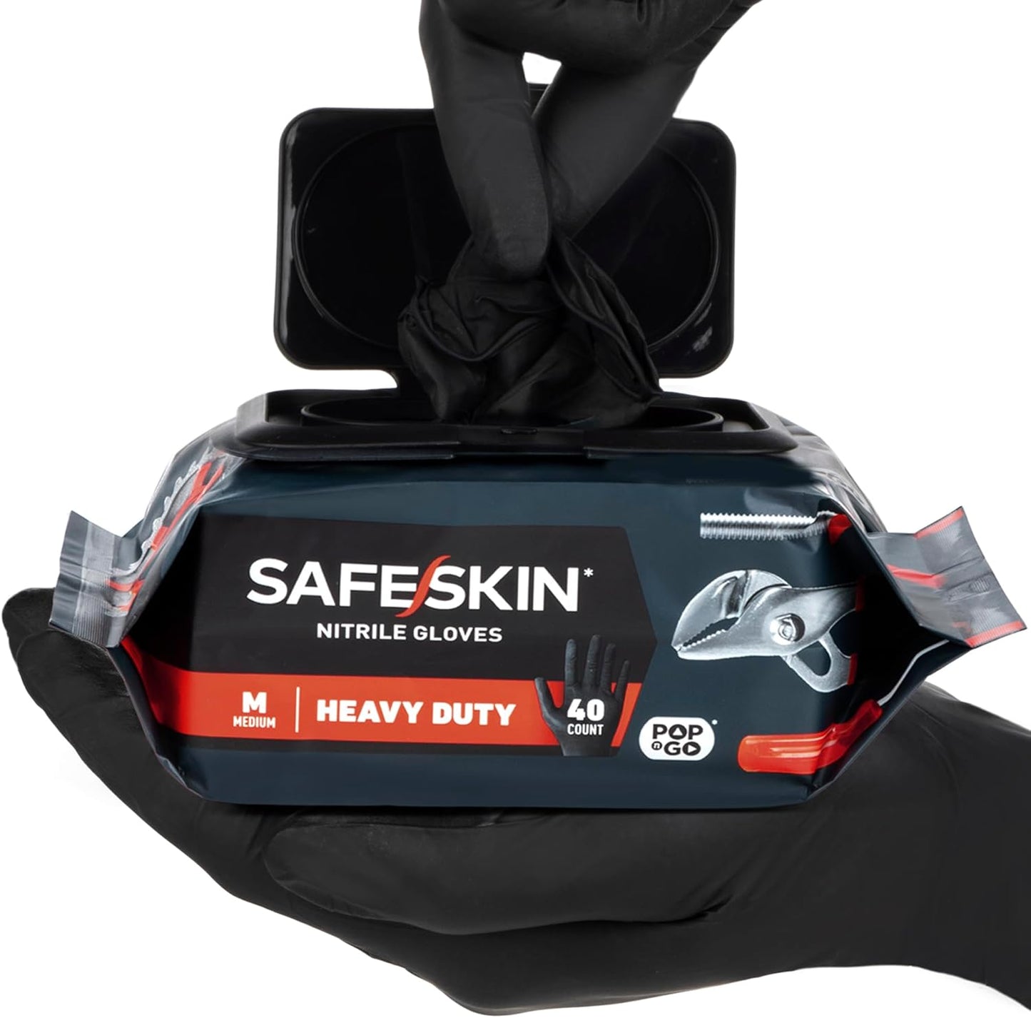 Heavy Duty Nitrile Disposable Latex Free Gloves (40/160/1600 Packs), Black Gloves for Food Prep, Cleaning, Mechanic