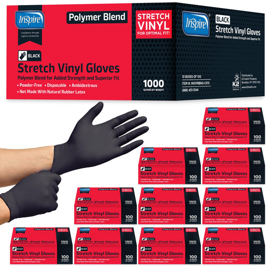 Inspire Black Nitrile Gloves | THE ORIGINAL Quality Black Gloves Disposable Latex Free | 4.5 Cooking
