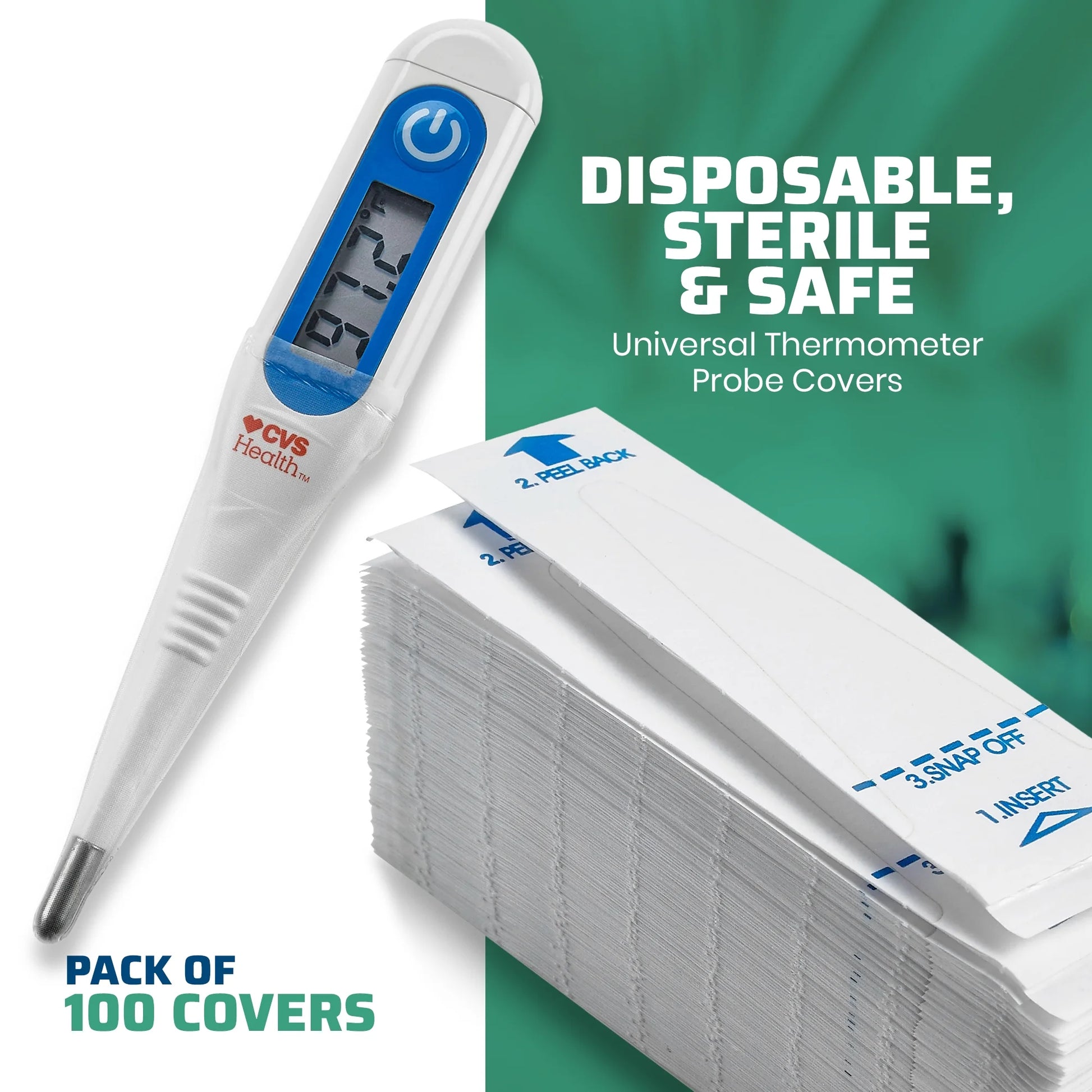 Digital Thermometer Disposable Probe Covers for Adult, 100 Count