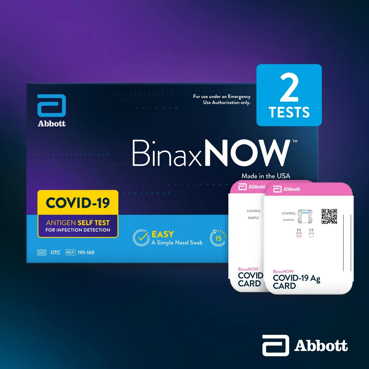 ™ COVID-19 Rapid Antigen Self-Test Kit with Reliable 15 Minute Results, 2 Tests