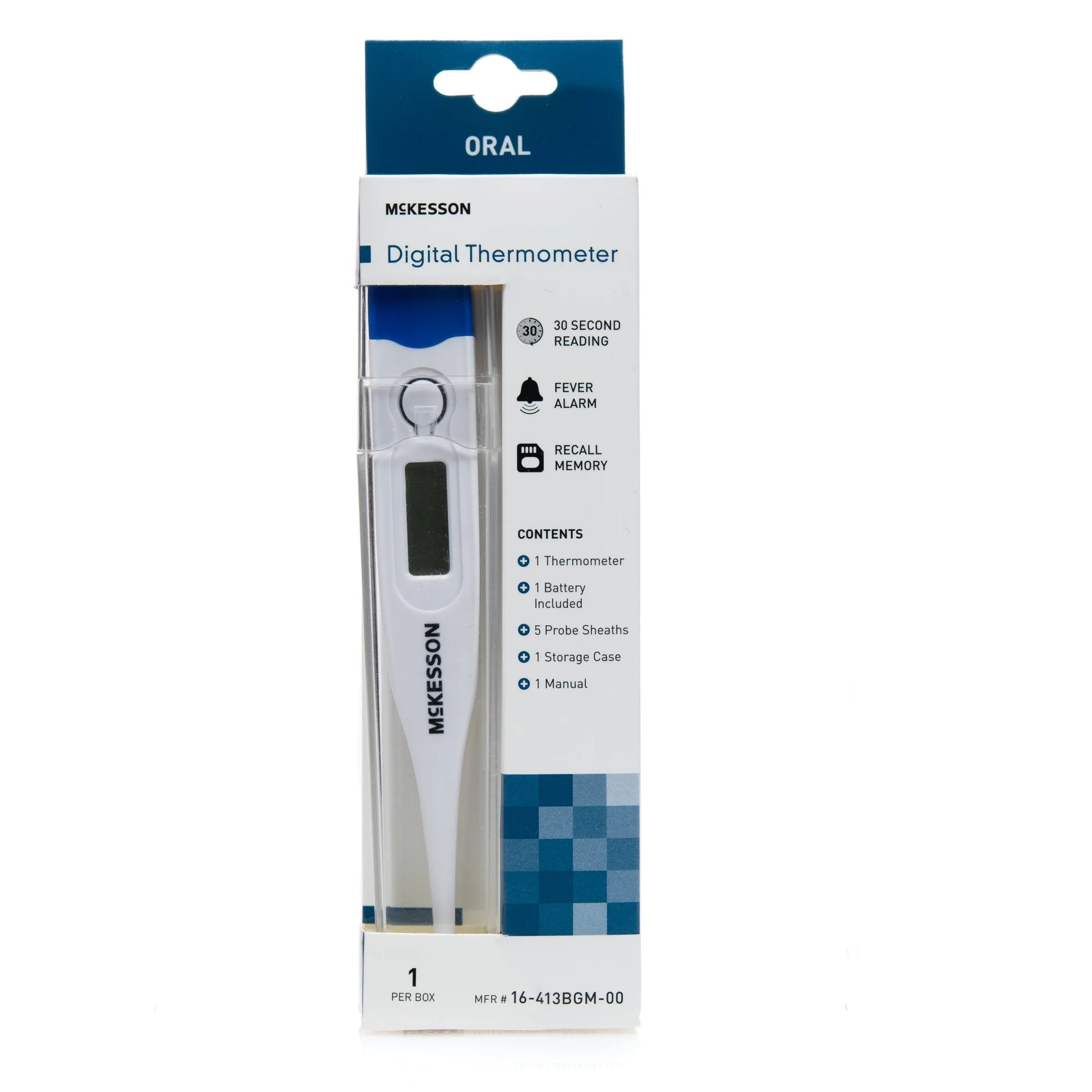 Digital Thermometer Kit for Adults and Kids, Oral Probe - Handheld, 25 Ct