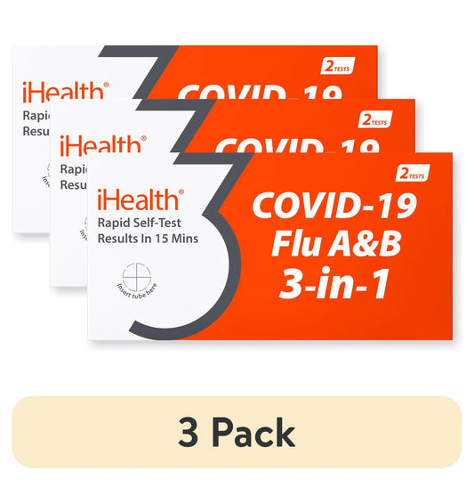 (3 Pack)  COVID-19, Flu a & B 3-In-1 Antigen Rapid Test, 2 Tests