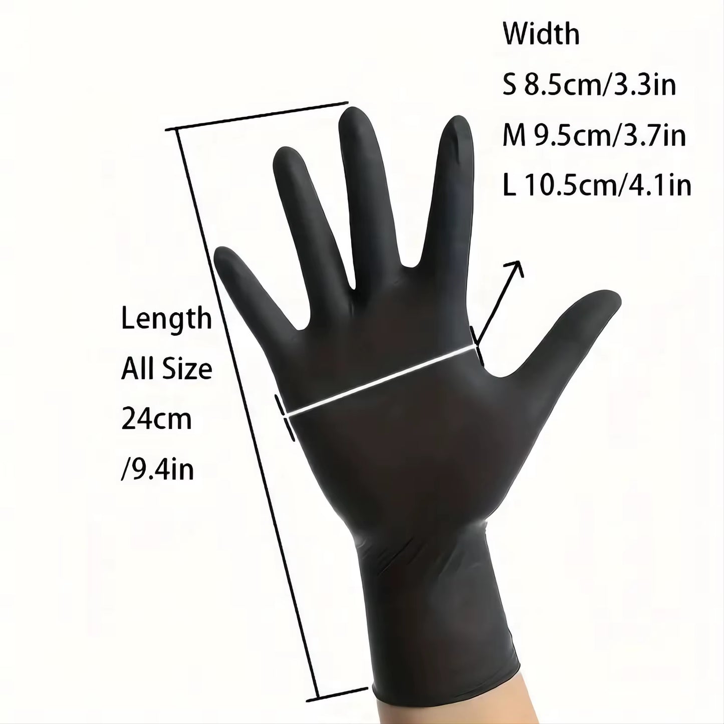 20Pcs Multifunctional Disposable PVC Black Nitrile Gloves, Perfect for Car Repair, Food Prep, Hair Dyeing & More